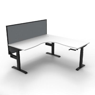 boost crank height adjustable corner workstation with screen 