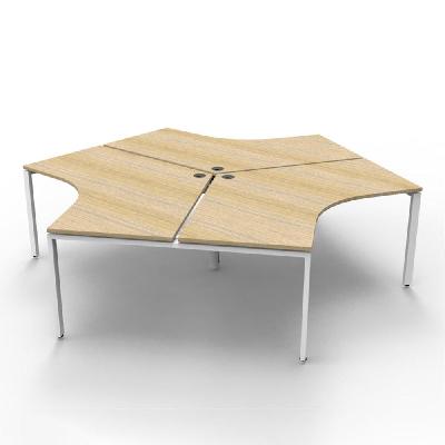 deluxe infinity profile leg 3 person 120 degree workstation 