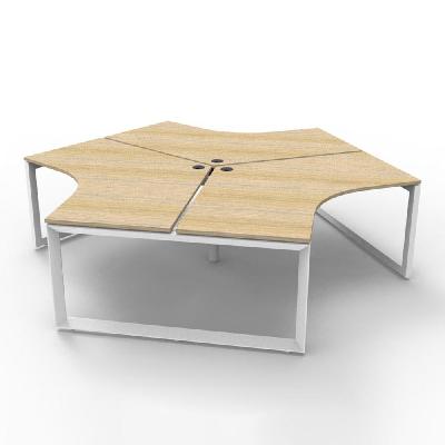 deluxe infinity loop leg 3 person 120 degree workstation 