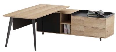 norba executive desk with side cabinet credenza - 2100 x 1800 mm overall