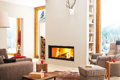 euro brunner single sided 101/45 wood fireplace 