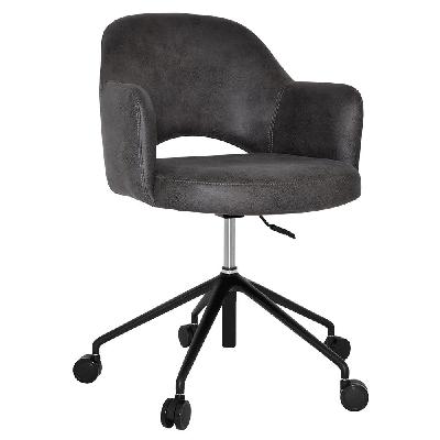 albury arm chair castor v2 black + eastwood slate 