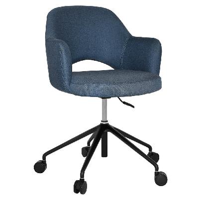 albury arm chair castor v2 black + gravity denim 