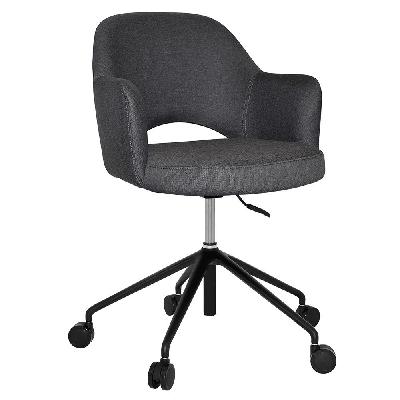 albury arm chair castor v2 black + gravity slate 