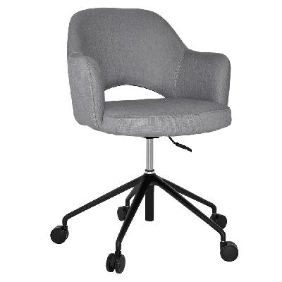 albury arm chair castor v2 black + gravity steel 