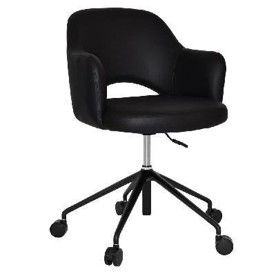 albury arm chair castor v2 black + vinyl black 