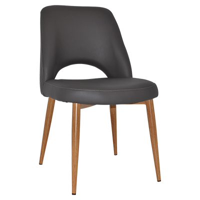 albury side chair - vinyl charcoal 