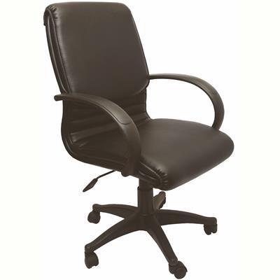 cl610 executive chair medium back arms pu black 