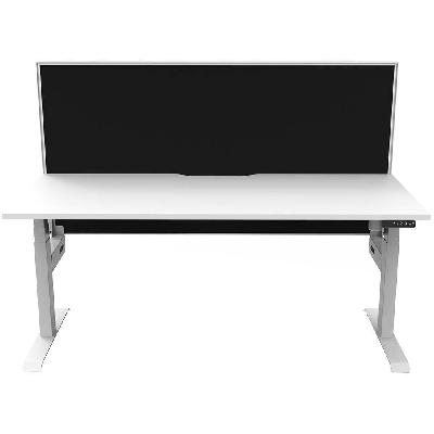 boost light single sided workstation with screen 1800mm natural white top / white frame / black screen 