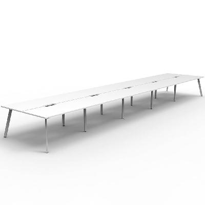 eternity workstation 10 people back to back 1800 x 750mm natural white / white satin 