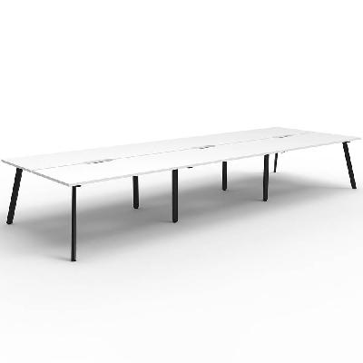 eternity workstation 6 person back to back 1800 x 750mm natural white / black 