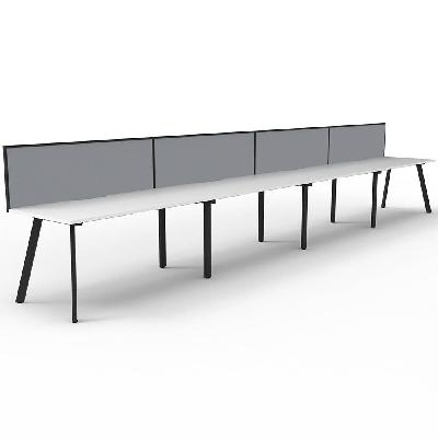 eternity workstation 4 person 1800 x 750mm with screen natural white / black 