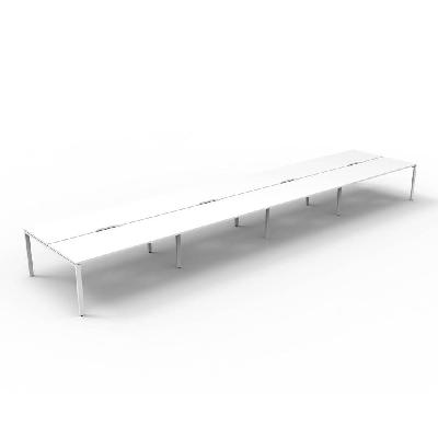 infinity deluxe 8 person profile leg double sided workstation 1200 x 750 x 730mm natural white top / white frame 