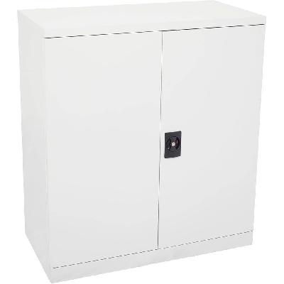 rapidline go swing door cupboard 2 shelves 1015 x 910 x 450mm white satin 