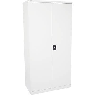 rapidline go swing door cupboard 4 shelves 2000 x 910 x 450mm white satin 