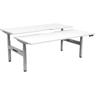 halo plus double sided workstation 1200mm natural white top / white frame 