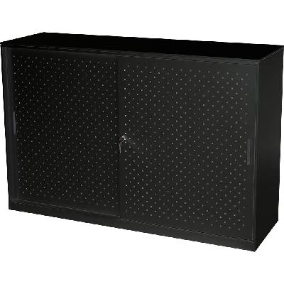 rapidline go perforated sliding door cupboard black 