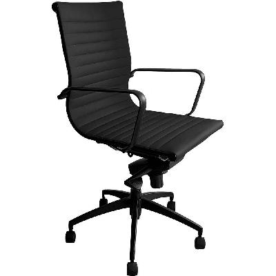 pu605m executive chair medium back arms black pu 