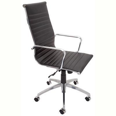 pu605h executive chair high back arms chrome frame pu black 
