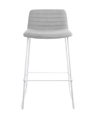 pixel bar stool - light grey fabric, white frame