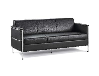eclipse three seater lounge - black pu