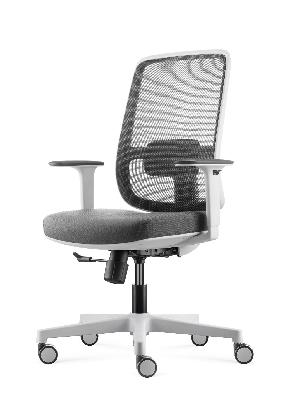 lotto medium back mesh operator chair - white-grey frame
