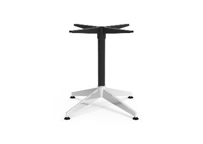 typhoon 4 star round meeting table frame - 752mm x 752mm x 725mm h, black p/c with polished aluminium