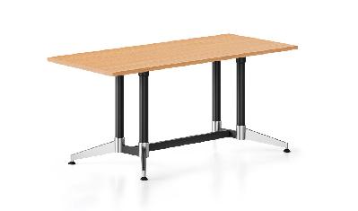typhoon meeting table 1500 x 750 x 750mm beech top - black and polished aluminium frame 
