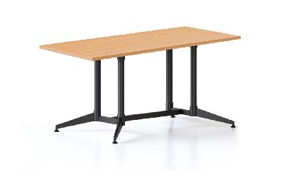 typhoon meeting table 1500 x 750 x 750mm beech top - black frame 