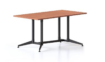 typhoon meeting table 1500 x 750 x 750mm cherry top - black frame 