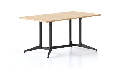typhoon meeting table 1500 x 750 x 750mm natural oak top - black frame 