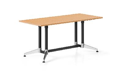 typhoon meeting table 1800 x 750 x 750mm beech top - black and polished aluminium frame 