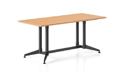 typhoon meeting table 1800 x 750 x 750mm beech top - black frame 