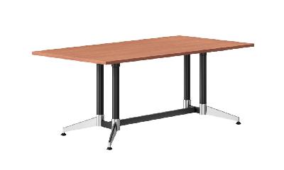 typhoon meeting table 1800 x 750 x 750mm cherry top - black and polished aluminium frame 