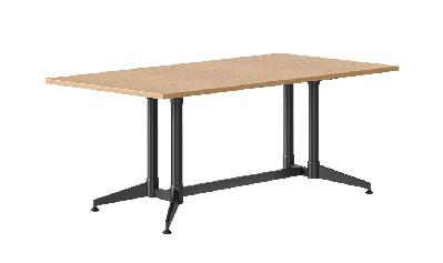 typhoon meeting table 1800 x 750 x 750mm natural oak top - black frame 