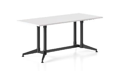 typhoon meeting table 1800 x 750 x 750mm natrual white top - black frame 