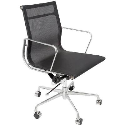 wm600 mesh meeting room chair medium back black 