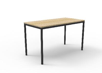 drafting height steel frame table - 1500mm w x 750mm d, natural oak top & black p/c frame 1500mm w x 750mm d natural oak top & black p/c frame 