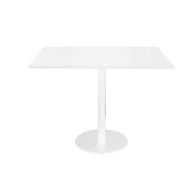 estillo square meeting table - natural white top & white satin base natural white top & white satin base 