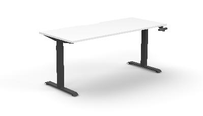 boost crank single sided workstation 1800mm w x 750mm d natural white top & black satin frame without cable tray without screen 