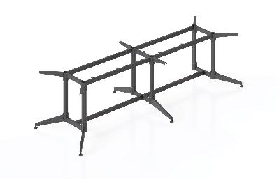 typhoon double stage meeting table frame - 2742mm w x 1112mm d x 725mm h, black p/c all over 