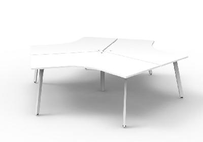 infinity 120 degree workstation - eternity leg natural white white p/c without screens 