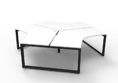 infinity 120 degree workstation - loop leg natural white black p/c without screens 