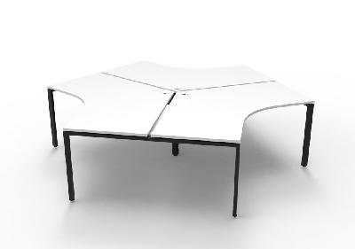 infinity 120 degree workstation - profile leg natural white black p/c without screens 
