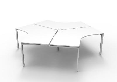 infinity 120 degree workstation - profile leg natural white white p/c without screens 
