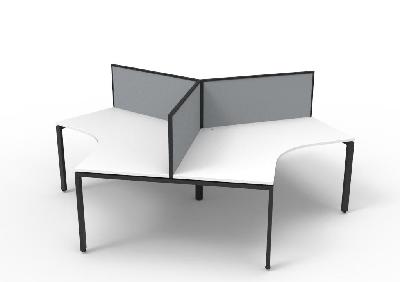 infinity 120 degree workstation - profile leg natural white black p/c with screens 