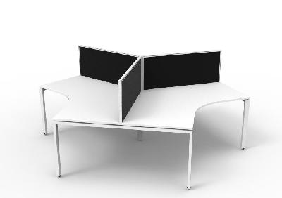 infinity 120 degree workstation - profile leg natural white white p/c with screens 