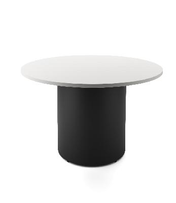 drum base table 1200mm dia x 730mm h natural white black p/c 