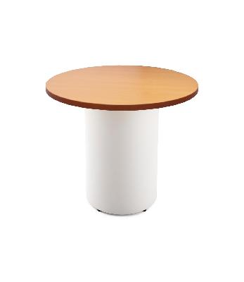 drum base table 900mm dia x 730mm h beech white p/c 