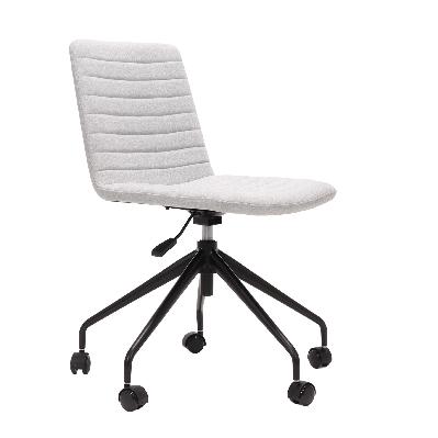 pixel swivel 5 star base chair light grey fabric black p/c no arms 